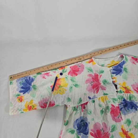 USA Vintage 70's Cottagecore Multicolor Floral Maxi Dress by MISS ELAINE Size XL - Picture 16 of 17